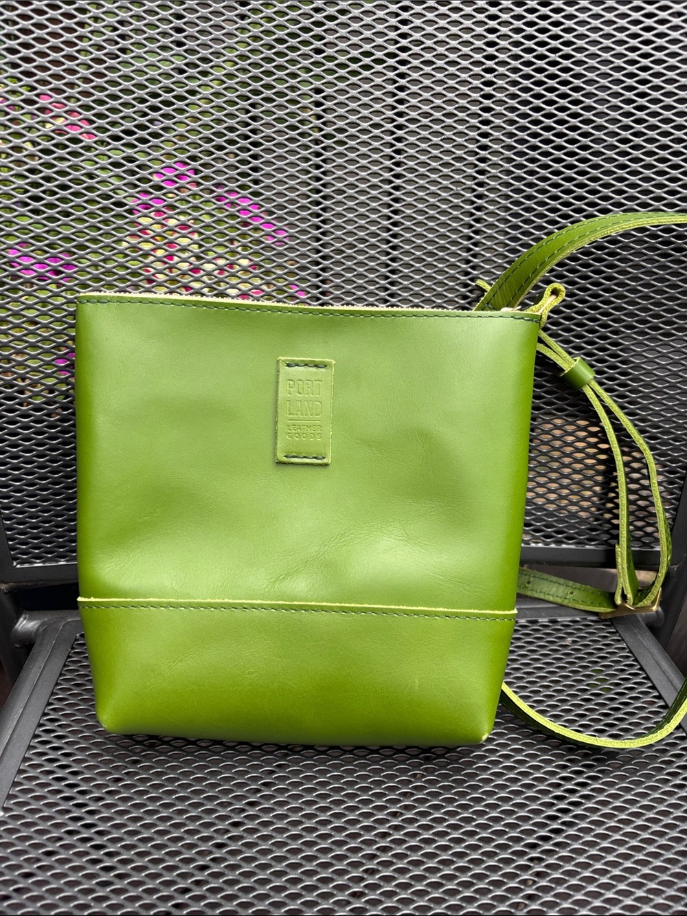 Festival Crossbody Bag, Green Apple, Portland Leather Goods